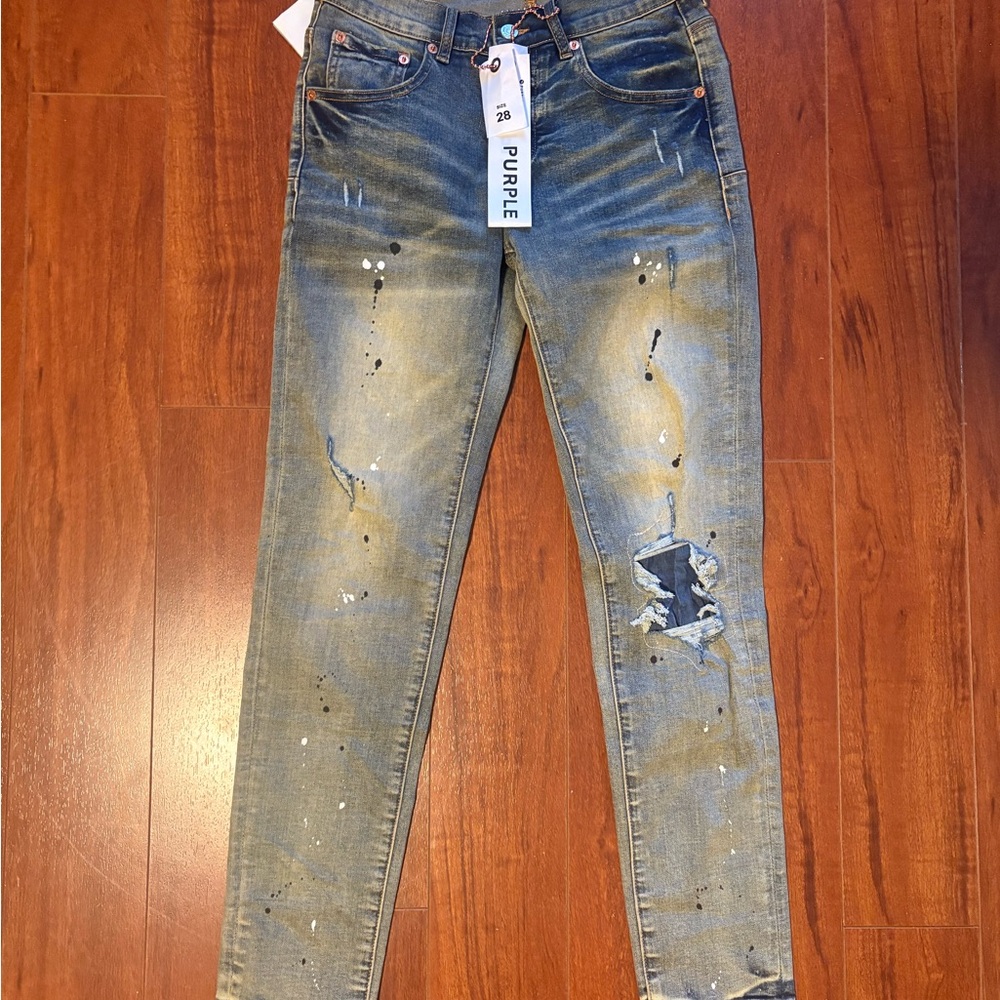 Distressed Blue Jeans